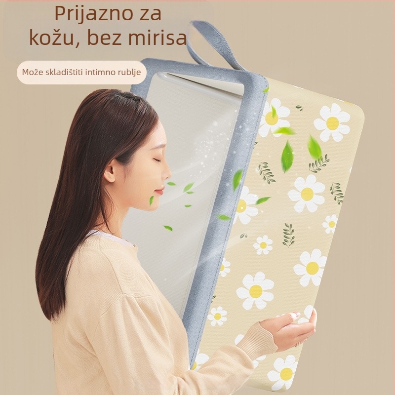 Kutija za odlaganje odjeće od platna s cvjetnim uzorkom, višeslojni organizator garderobe, dimenzije 47×28×30 cm, kapacitet 30–40 L