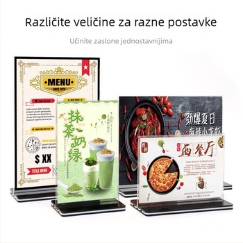 A5 akrilni držač kartica za stol, proziran A4 prikazni stalak za jelovnike i cijene