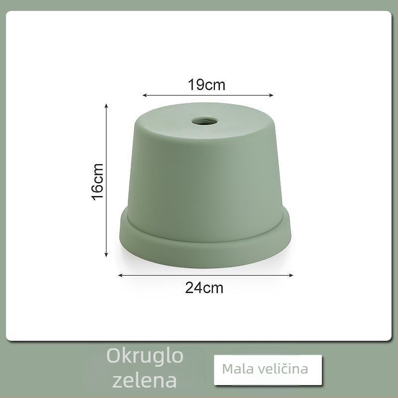 Jednostavna plastična mala stolica za kućnu uporabu, povećan dizajn, pogodna za odrasle i djecu, okrugla stolica za kupaonicu i dnevni boravak
