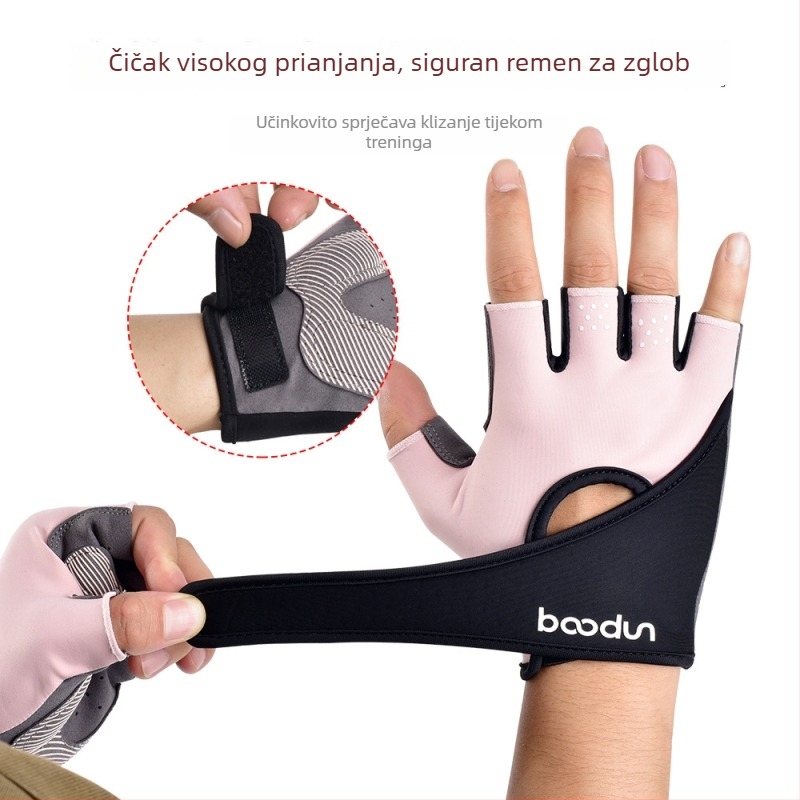 Fitness rukavice, protuklizne, otporne na habanje, prozračne, produžena zaštita zapešća, visoko elastično ublažavanje udara, rukavice s pola prsta za muškarce i žene, vanjske sportske rukavice