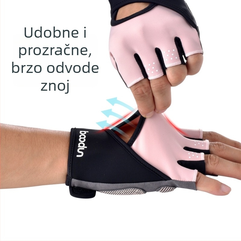Fitness rukavice, protuklizne, otporne na habanje, prozračne, produžena zaštita zapešća, visoko elastično ublažavanje udara, rukavice s pola prsta za muškarce i žene, vanjske sportske rukavice