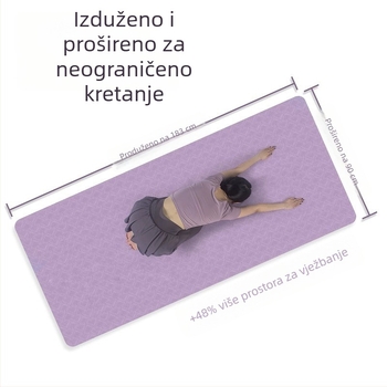 TPE joga prostirka, debela i široka 90 cm, tiha, apsorbira udarce, protuklizna, kućna joga prostirka