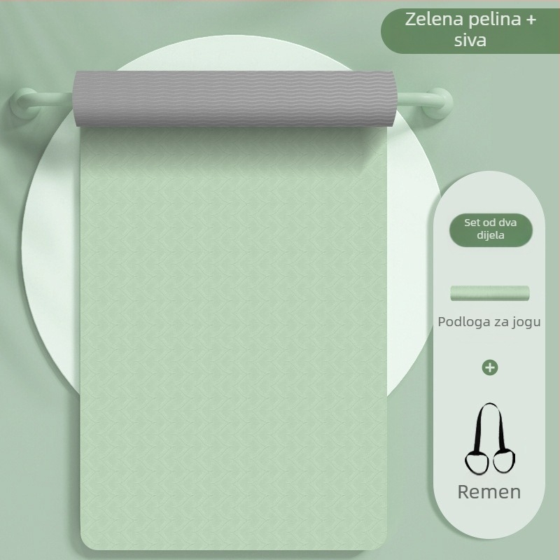 TPE joga prostirka, debela i široka 90 cm, tiha, apsorbira udarce, protuklizna, kućna joga prostirka