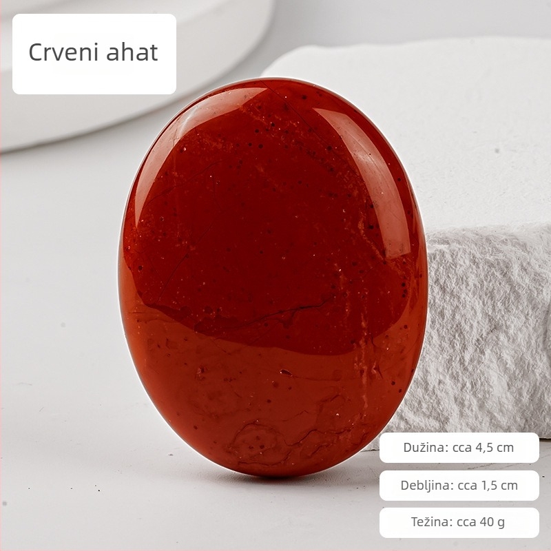 Prirodni ružičasti kristalni kamen za masažu, ovalni kamen za masažu leđa, poludragi kamen, eterična ulja i topli kompres, energetski kamen