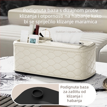 Kutija za maramice za dnevni boravak – vrhunski minimalistički dizajn, višestruka pohrana na stolu za kavom