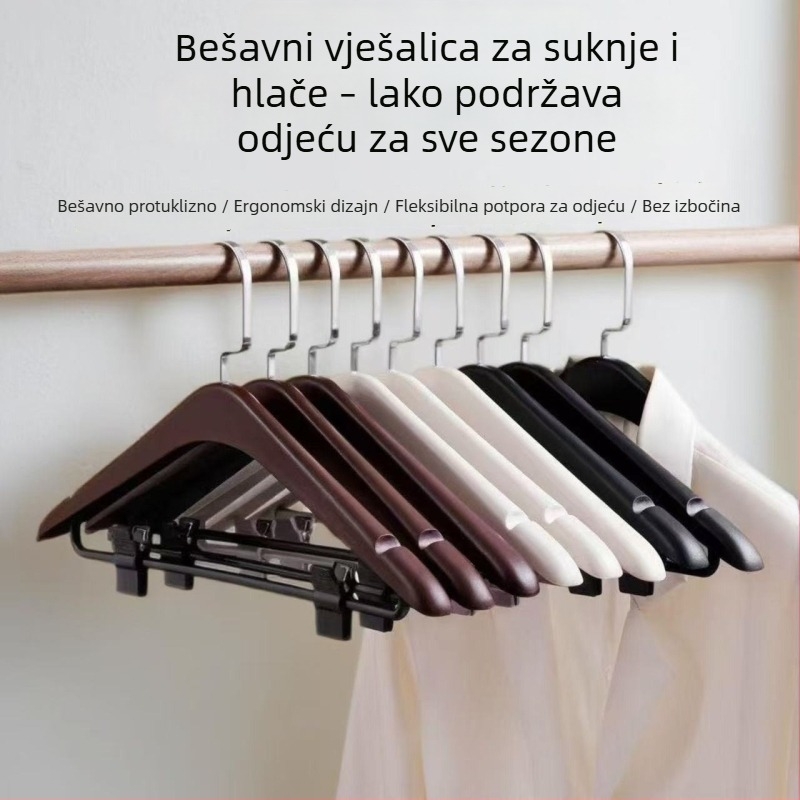 Visokokvalitetne vješalice za odjeću za kućnu upotrebu, protuklizne plastične vješalice bez tragova za garderobu i sušenje odjeće, minimalistički stil laganog luksuza