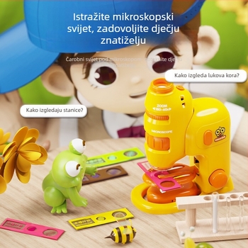 Dječji ručni mikroskop, set malih znanstvenih eksperimenata za osnovnu školu, uzorci insekata i biljaka, STEM igračka za dječake i djevojčice