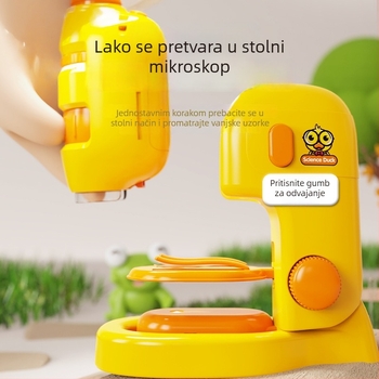 Dječji ručni mikroskop, set malih znanstvenih eksperimenata za osnovnu školu, uzorci insekata i biljaka, STEM igračka za dječake i djevojčice