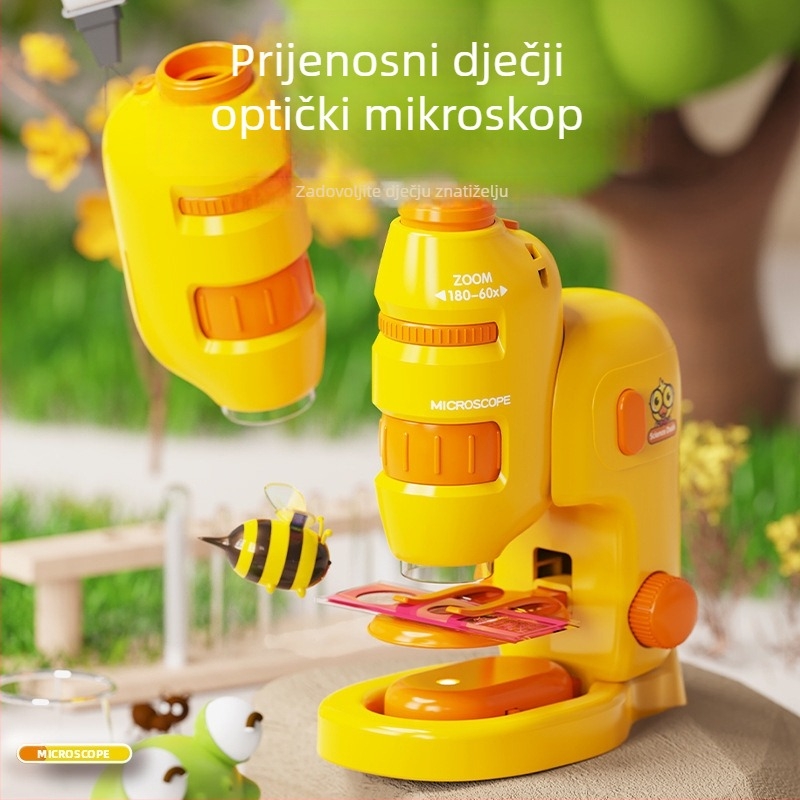 Dječji ručni mikroskop, set malih znanstvenih eksperimenata za osnovnu školu, uzorci insekata i biljaka, STEM igračka za dječake i djevojčice