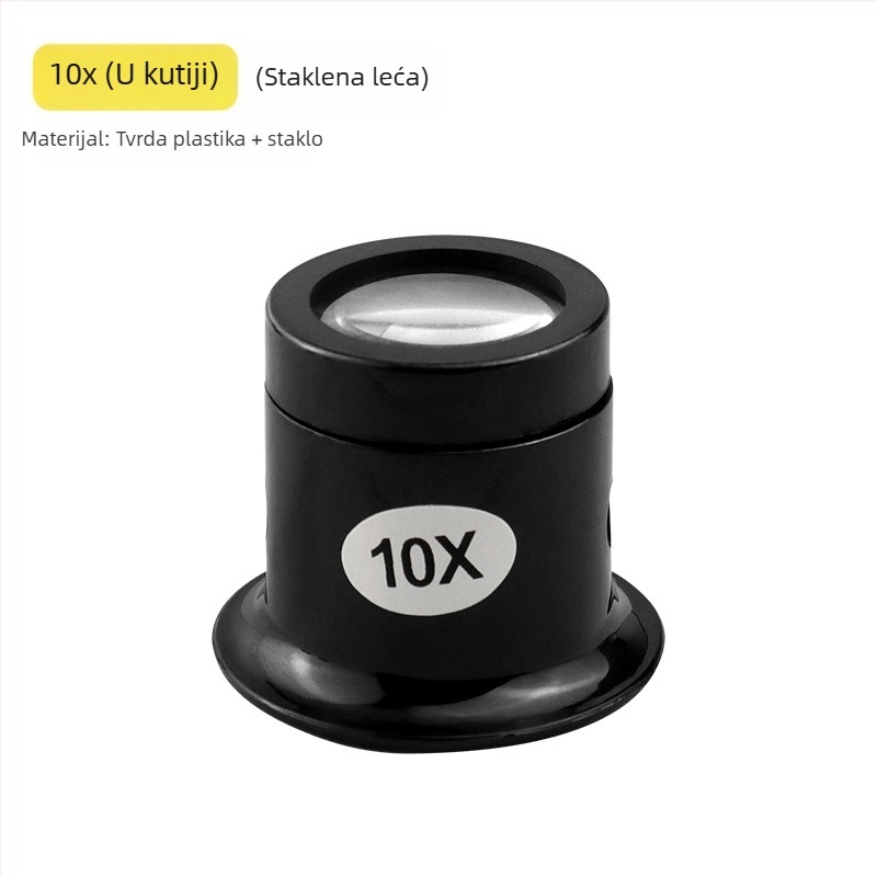 Lupa za popravak satova s povećanjem 5x, 10x, 15x i 20x, okular s zaštitnim štitom za oči