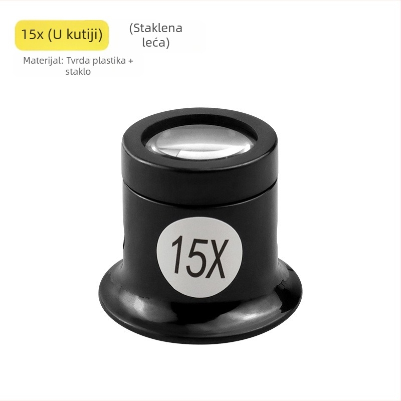 Lupa za popravak satova s povećanjem 5x, 10x, 15x i 20x, okular s zaštitnim štitom za oči