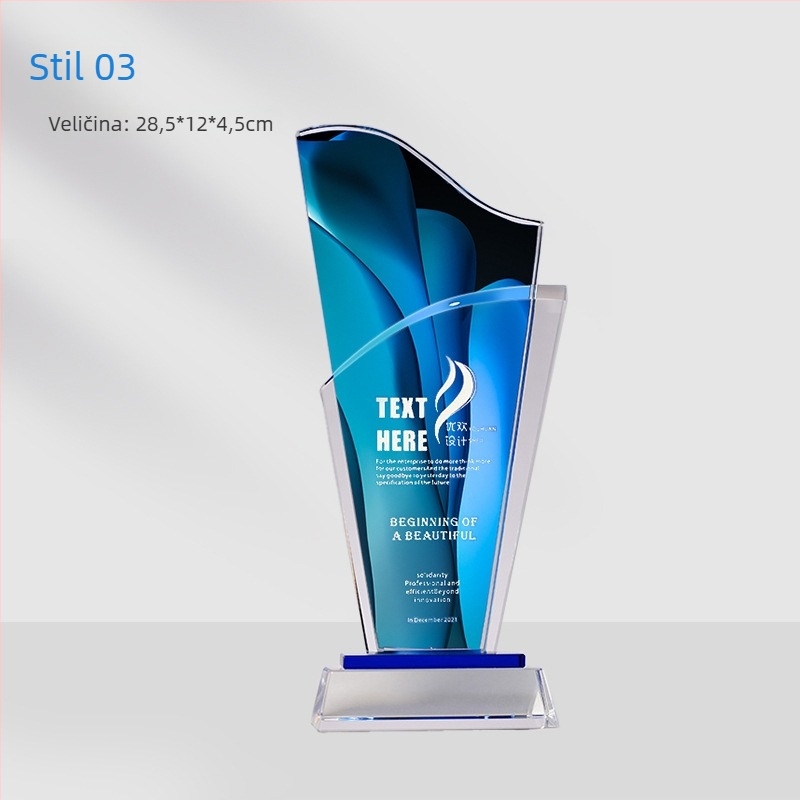 Krištalni trofej s prilagođenim logotipom – kreativni suvenir, medalja za izvanredni tim zaposlenika
