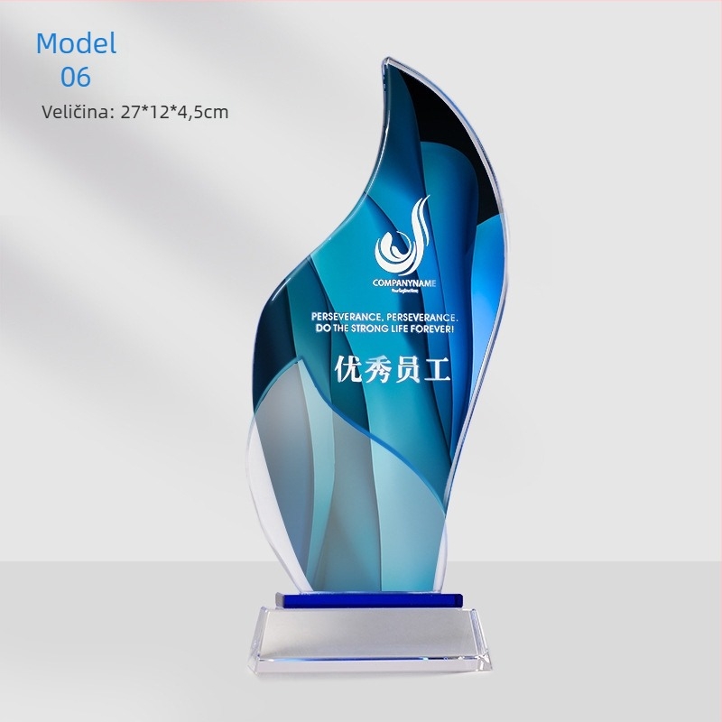 Krištalni trofej s prilagođenim logotipom – kreativni suvenir, medalja za izvanredni tim zaposlenika