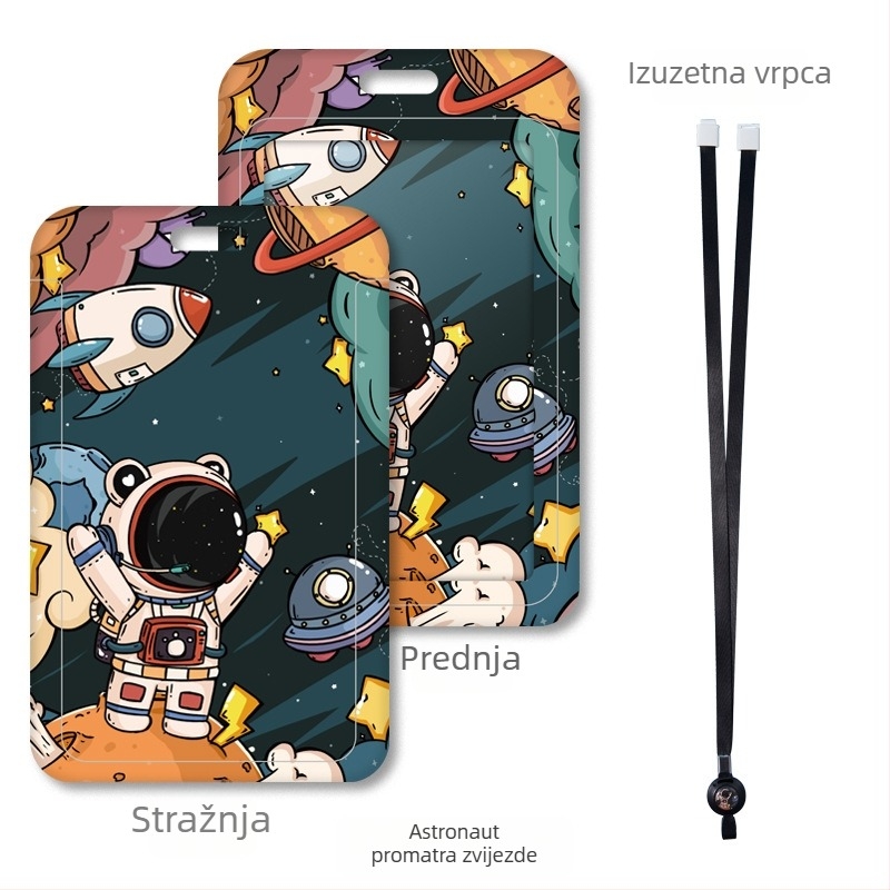 Držač kartica iz serije Astronaut Cartoon za radnu iskaznicu, osobnu iskaznicu i Tesla karticu ključa