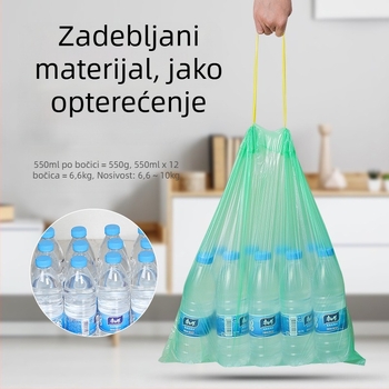 Vreće za otpad s vrpcom, debele, kapacitet 30/60 L, s automatskim zatvaranjem, za kuhinju, dom i studentski dom, velike veličine