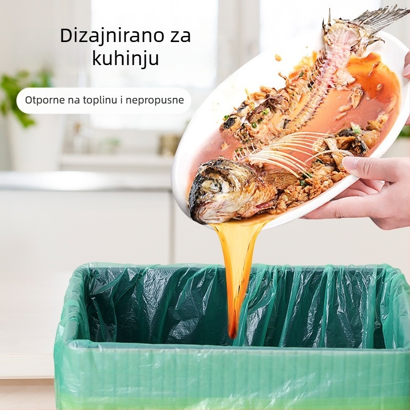 Vreće za otpad s vrpcom, debele, kapacitet 30/60 L, s automatskim zatvaranjem, za kuhinju, dom i studentski dom, velike veličine