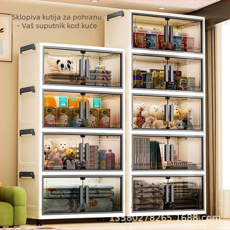 Sklopivi ormar za pohranu, velik kapacitet za kućnu uporabu — odjeća, igračke, obuća i druge stvari