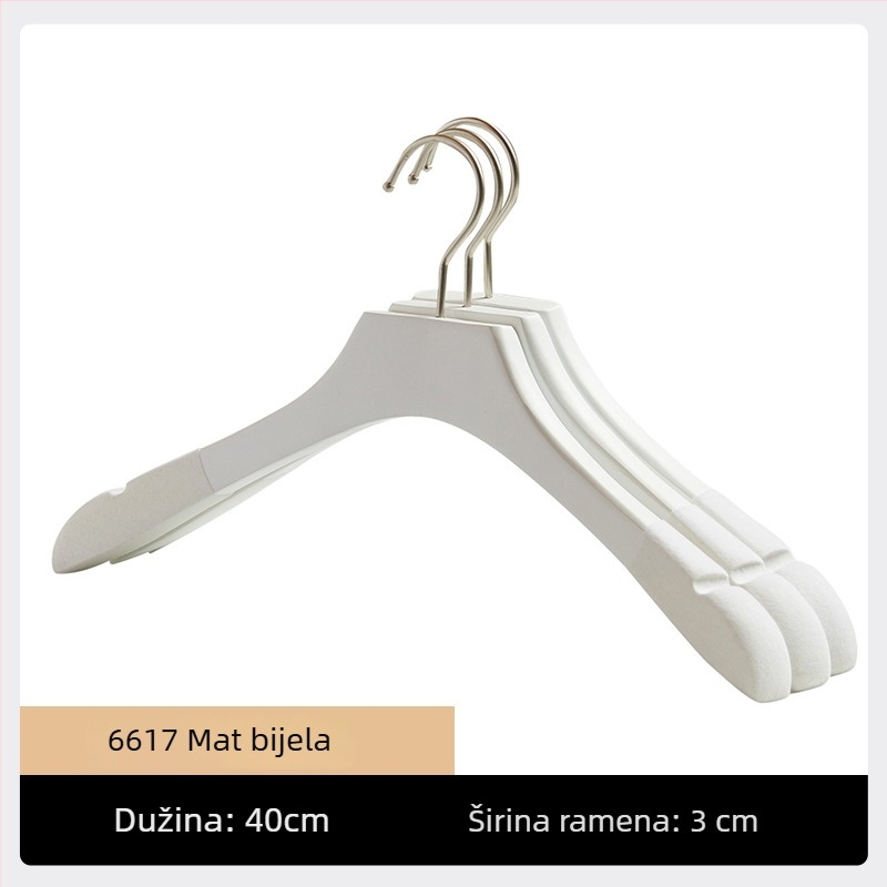 Držač za odjeću od drva s flokiranom površinom, protuklizni, vintage stil, kućna upotreba