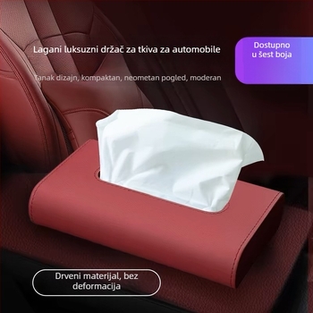 Kožna kutija za maramice u automobilu, luksuzan dizajn središnje konzole, dekor unutrašnjosti vozila