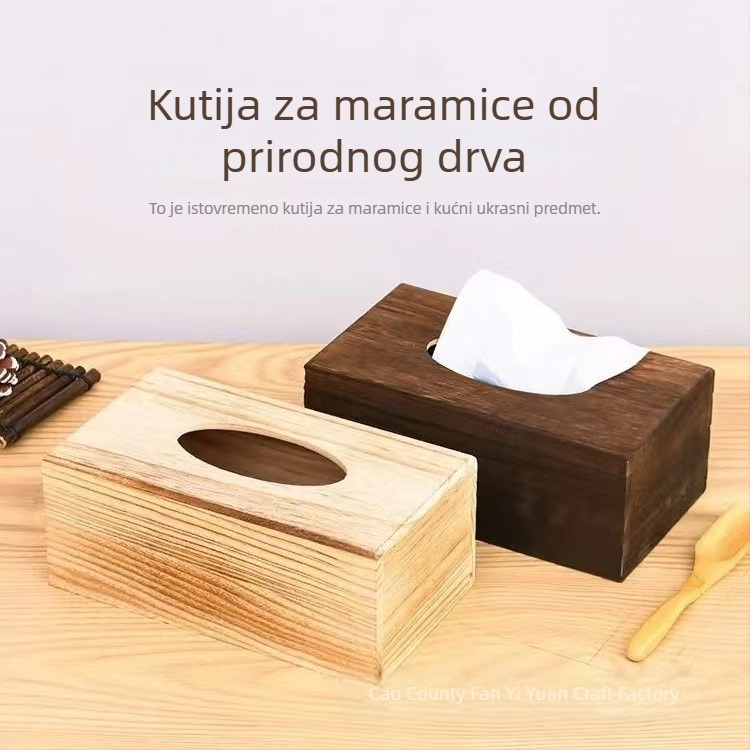 Drvena kutija za papirnate ubruse i papirne ručnike, višenamjenska kutija za dnevnu sobu i kupaonu