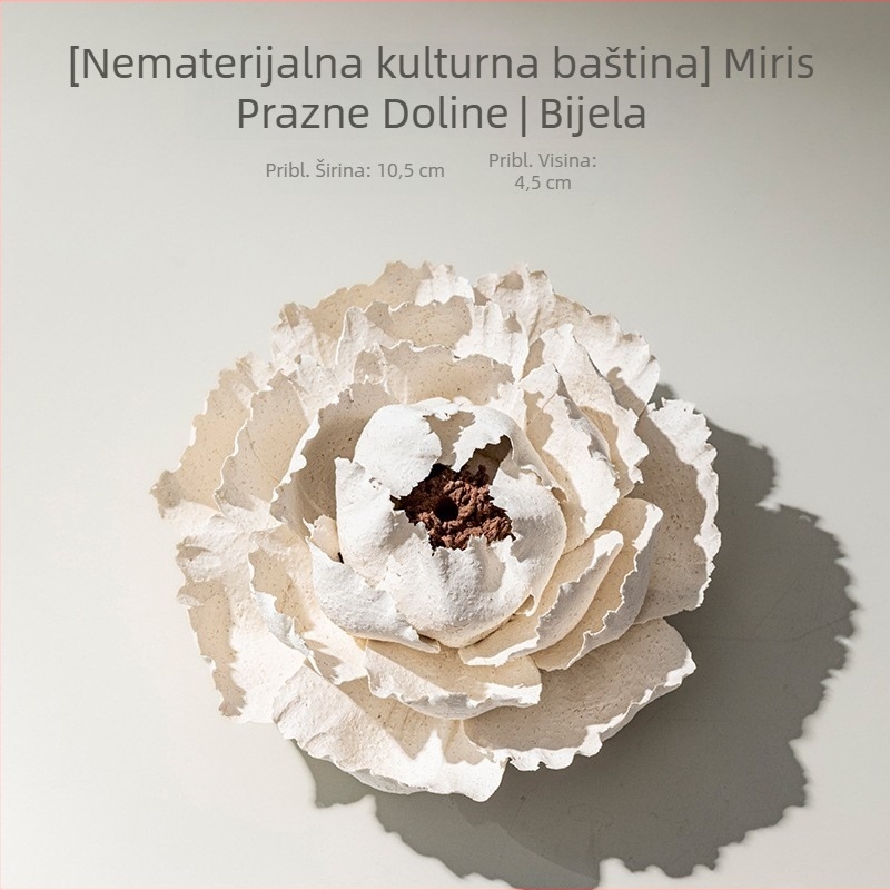 Hi Chun Ručno izrađena keramička cvijet peonije u zen stilu – difuzor za tamjan i aromaterapiju, keraminski ukras