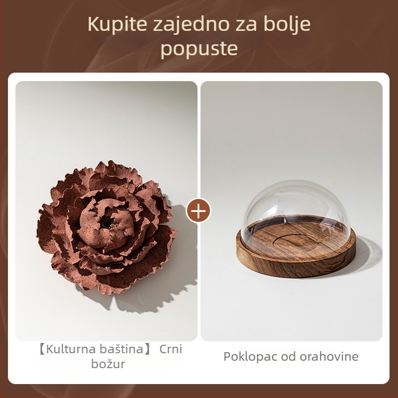 Hi Chun Ručno izrađena keramička cvijet peonije u zen stilu – difuzor za tamjan i aromaterapiju, keraminski ukras