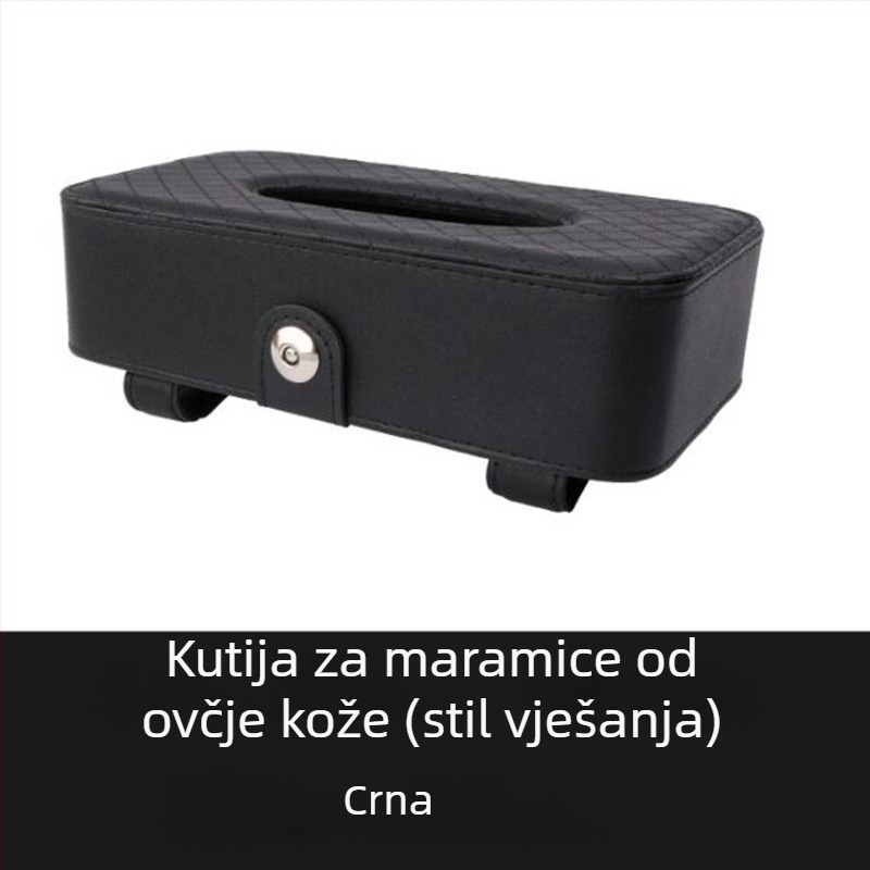 Kožna kutija za maramice u automobilu — viseći organizator za sunčani vizir i stražnji dio sjedala