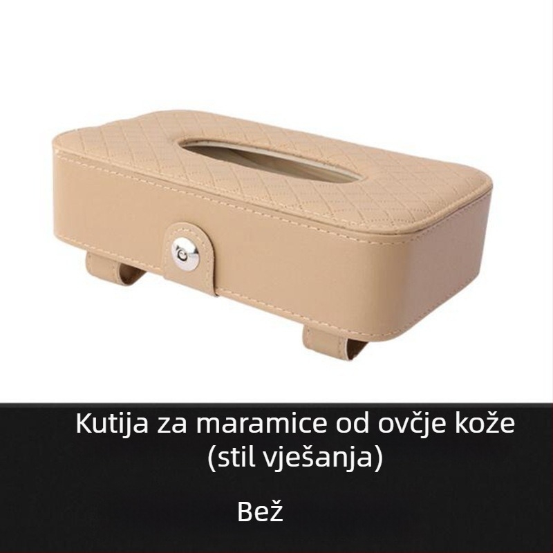 Kožna kutija za maramice u automobilu — viseći organizator za sunčani vizir i stražnji dio sjedala