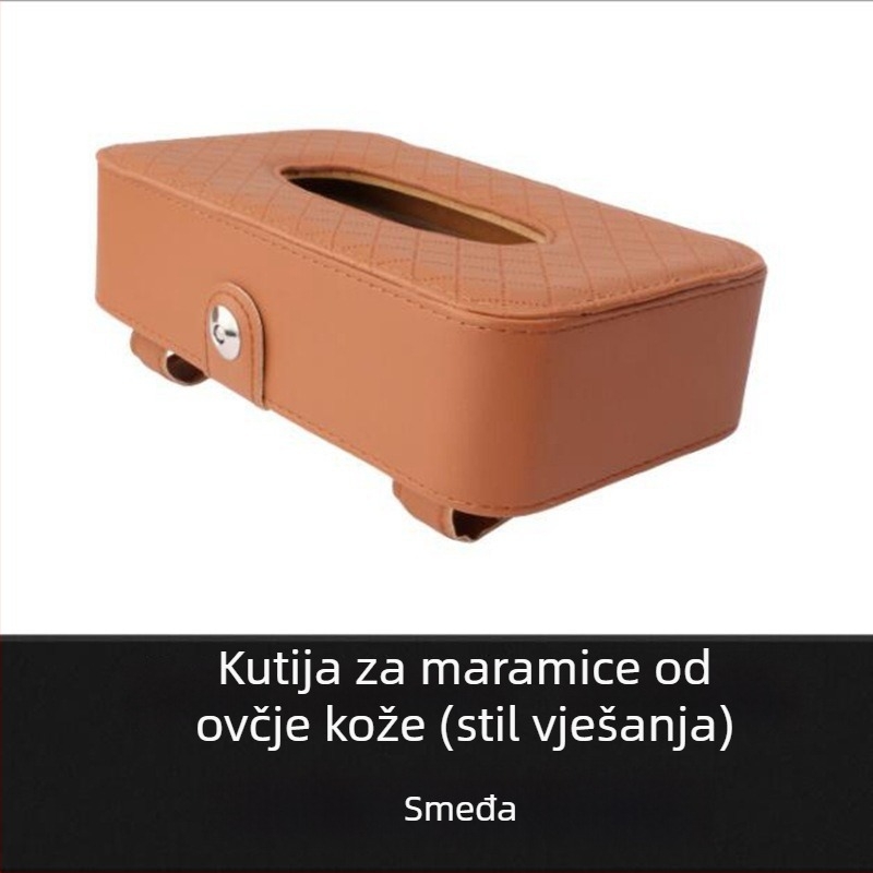 Kožna kutija za maramice u automobilu — viseći organizator za sunčani vizir i stražnji dio sjedala