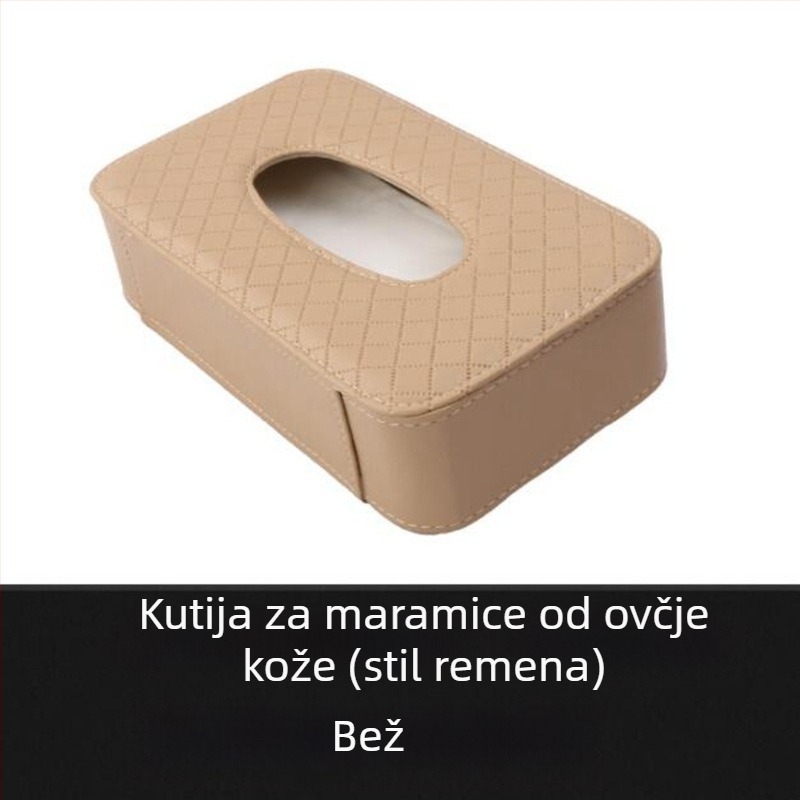 Kožna kutija za maramice u automobilu — viseći organizator za sunčani vizir i stražnji dio sjedala