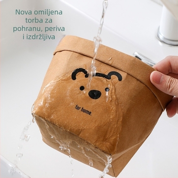 Anqin Vrećica za pohranu od debelog Kraft papira s pregradama, periva, za saksije, kozmetiku i kupaonu