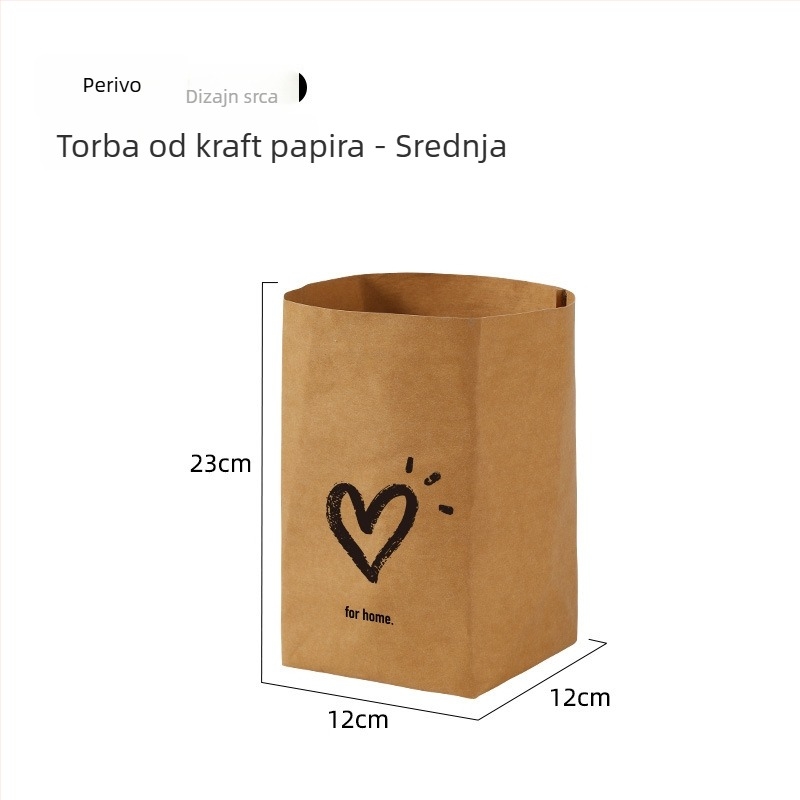 Anqin Vrećica za pohranu od debelog Kraft papira s pregradama, periva, za saksije, kozmetiku i kupaonu