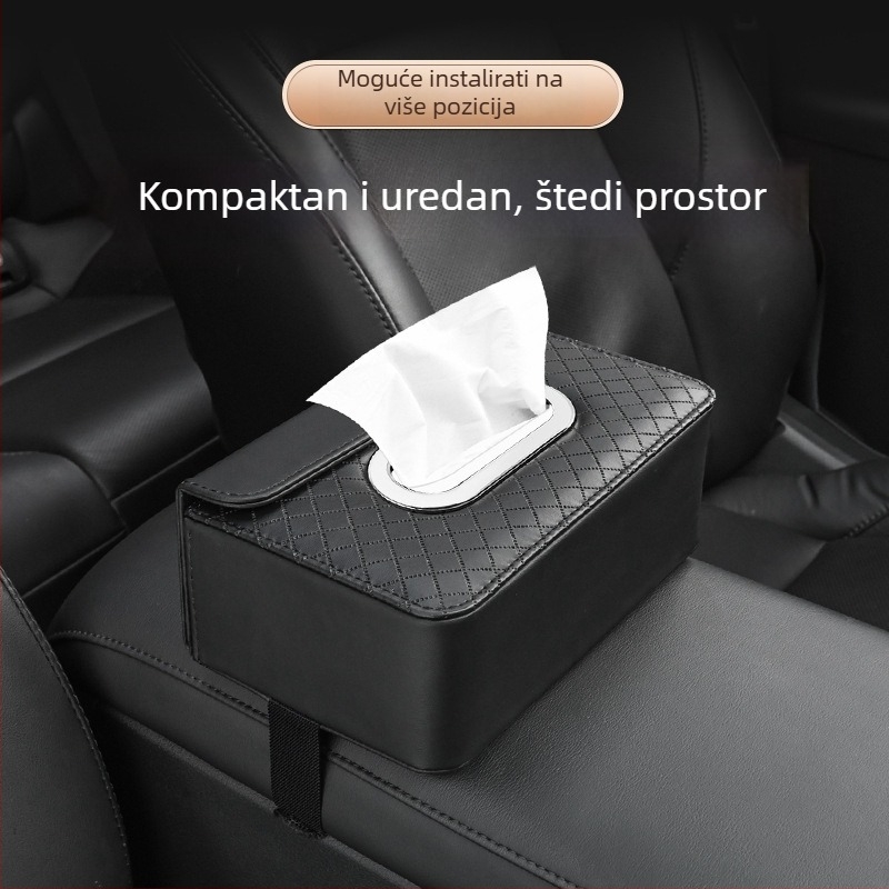 Kožna kutija za maramice za automobil – verzija za sunčani zaslon i naslon stražnjeg sjedala