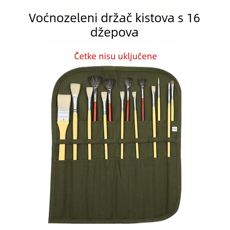 Višenamjenski ručno izrađeni roll-up kovčeg za olovke, s velikim kapacitetom, platneni organizator za bojice i markere za skice
