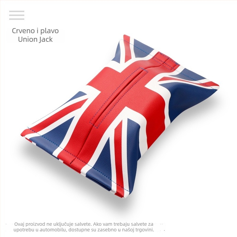 Kožni držač papirnatih maramica za BMW Mini auto s dizajnom Union Jack