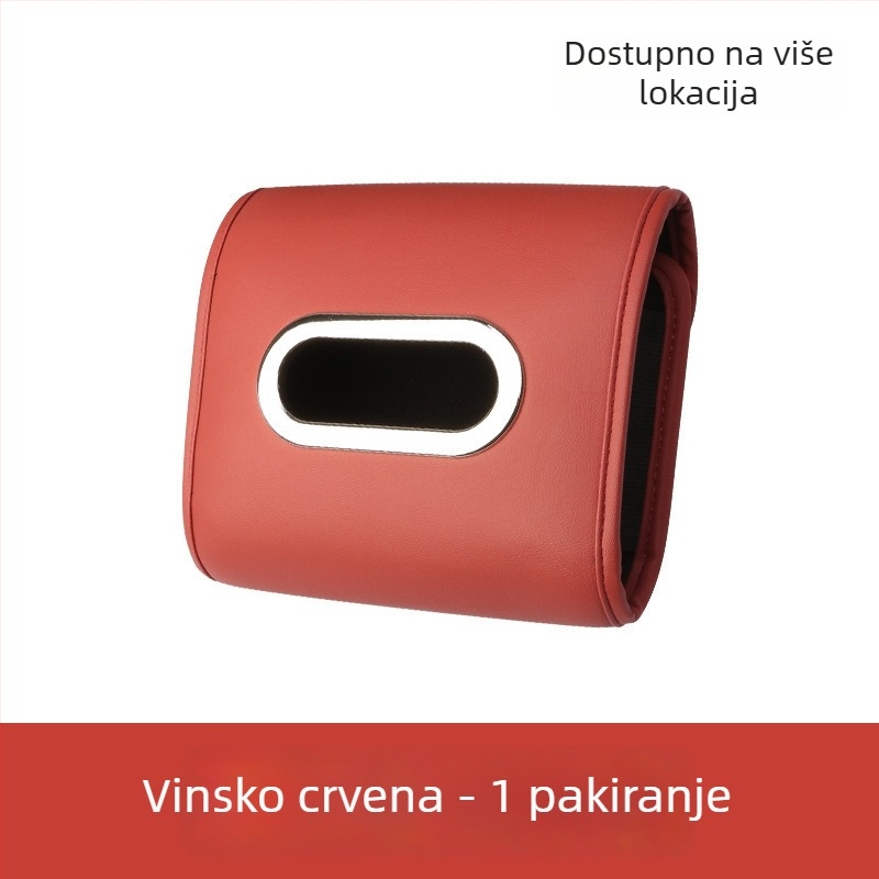 Kožni držač maramica za auto, pričvršćen na naslon sjedala, luksuzni unutarnji organizator