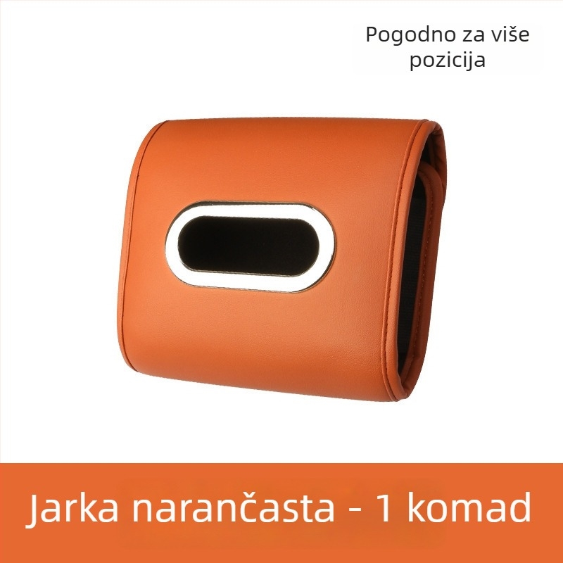 Kožni držač maramica za auto, pričvršćen na naslon sjedala, luksuzni unutarnji organizator