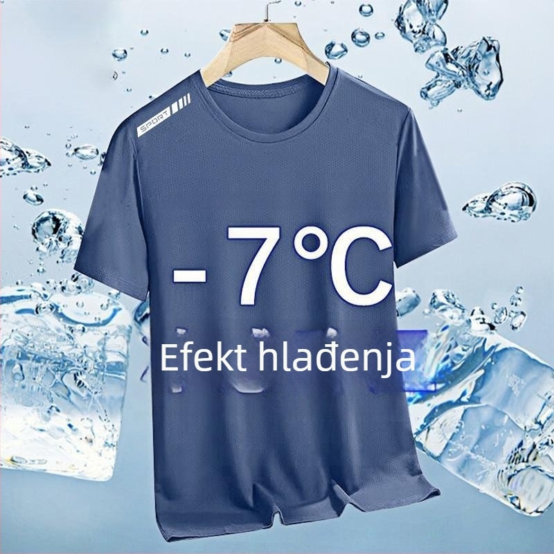 Muška kratka majica od Ice Silk, okrugli vrat, ležerni kroj, ljeto 2025