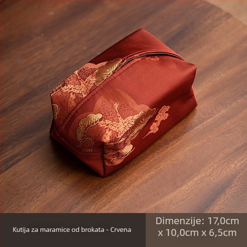 Torbica za maramice od brokata i kutija za maramice od tkanine s dizajnom Cloud Pine, kineski stil čajne ceremonije, čajna soba, svakodnevna upotreba, zaštita od prašine