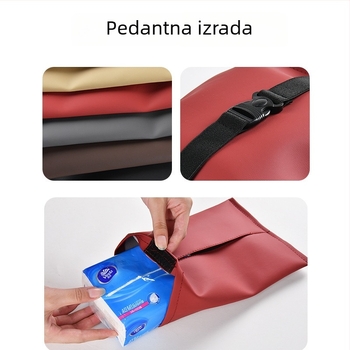 Kožna kutija za maramice u automobilu, viseća torbica za maramice na stražnjem dijelu sjedala i naslona za ruku