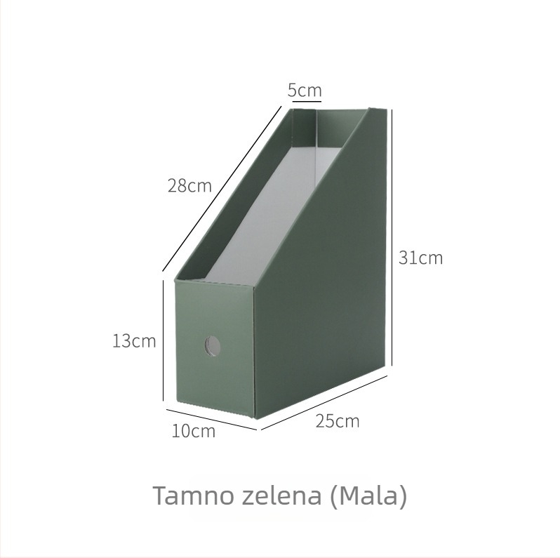 Zeleni organizator za stol od valovitog papira s kutijom za pohranu i nosačem za knjige