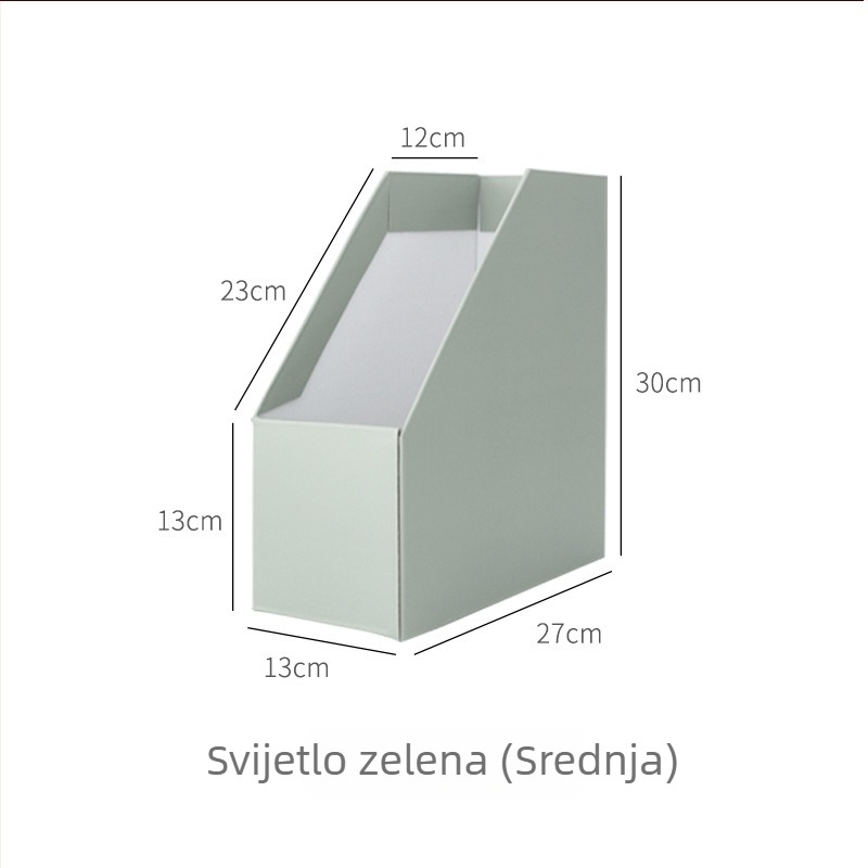 Zeleni organizator za stol od valovitog papira s kutijom za pohranu i nosačem za knjige