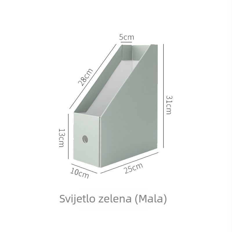 Zeleni organizator za stol od valovitog papira s kutijom za pohranu i nosačem za knjige
