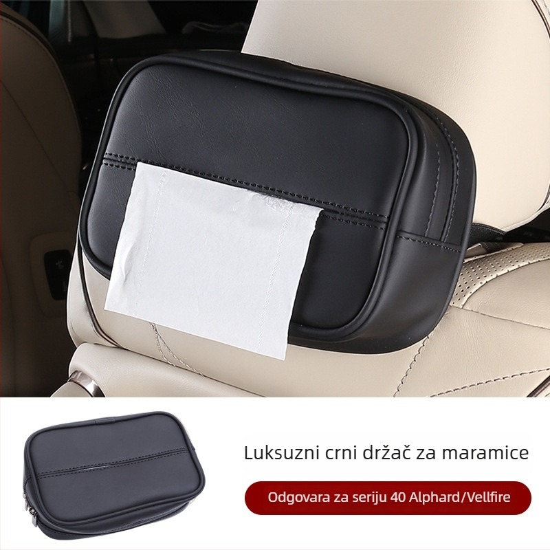 Kožna kutija za maramice za automobil za Alphard 40 Series, kompatibilna s modelima 15–24, unutarnji dodatak