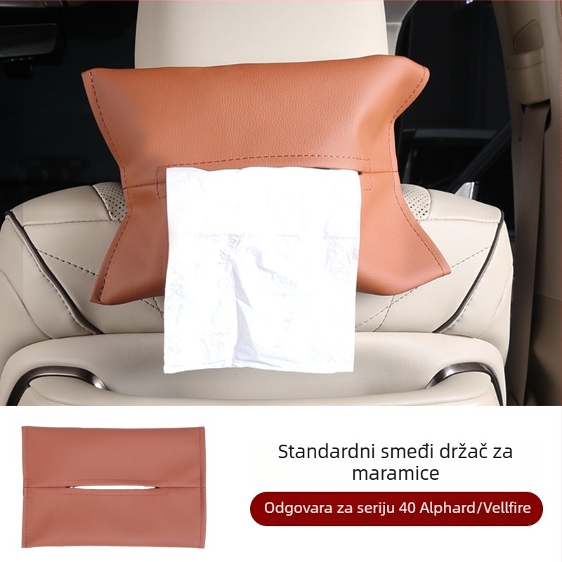 Kožna kutija za maramice za automobil za Alphard 40 Series, kompatibilna s modelima 15–24, unutarnji dodatak