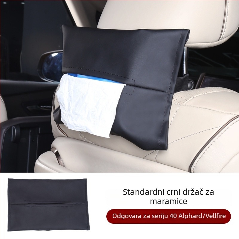 Kožna kutija za maramice za automobil za Alphard 40 Series, kompatibilna s modelima 15–24, unutarnji dodatak