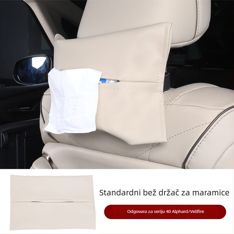 Kožna kutija za maramice za automobil za Alphard 40 Series, kompatibilna s modelima 15–24, unutarnji dodatak