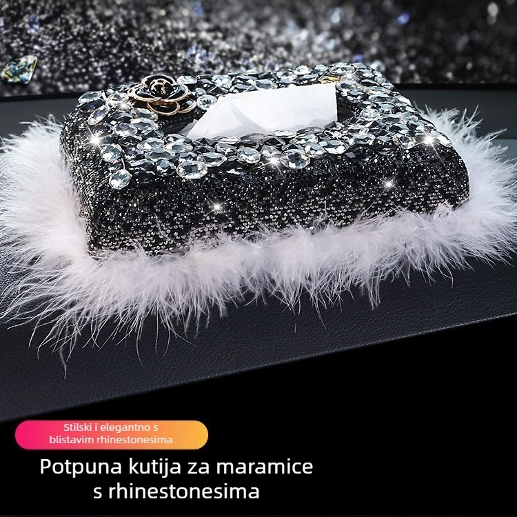 Kožna kutija za maramice u automobilu – univerzalno postavljanje na sjedalo, moder auto dodatak