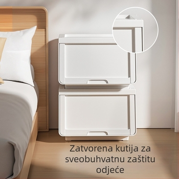 Kućna kutija za skladištenje s kapkom koji se otvara, organizator za odjeću i igračke, plastični ormar s ladicama