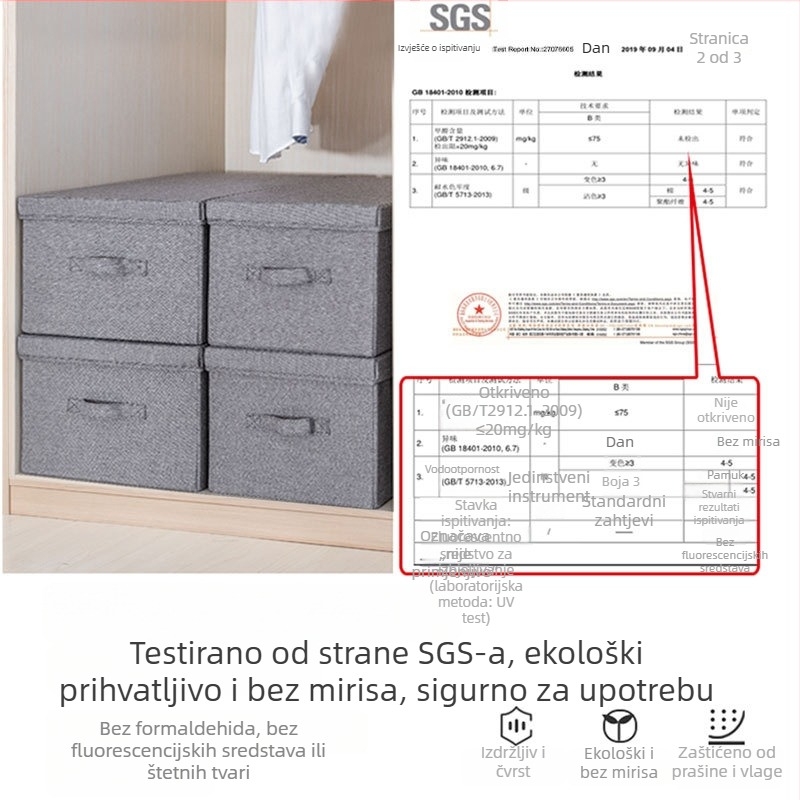 Platnena kutija za skladištenje s poklopcem – sklopivi organizator za odjeću, garderoba